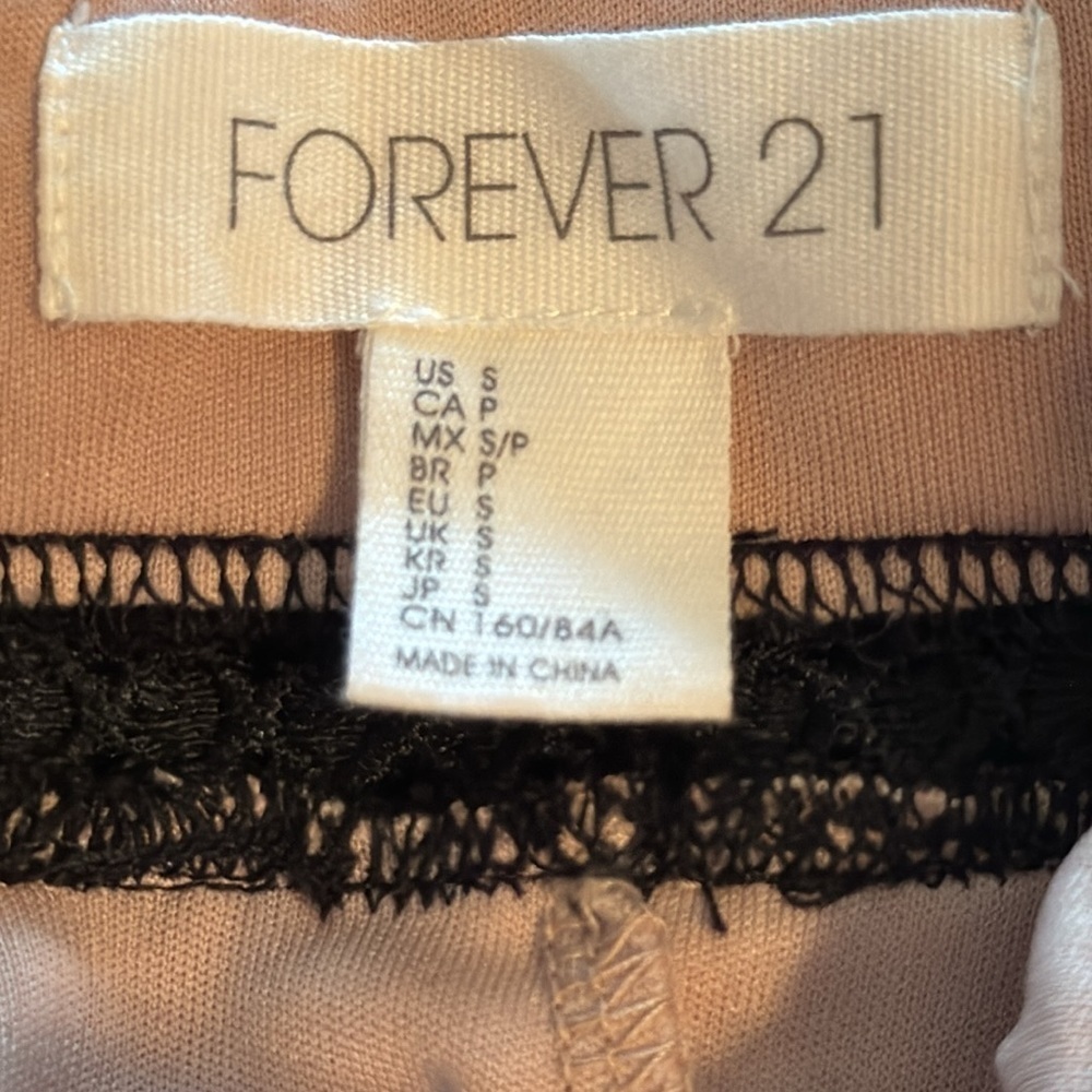 Forever 21 Halter Black nude Lace Mini Dress Sz S - Picture 8 of 11